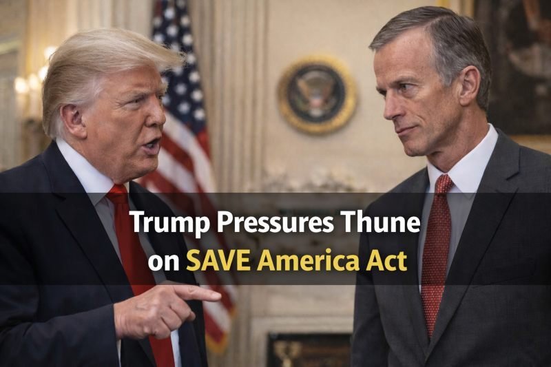 Trump Pressures Thune on SAVE America Act