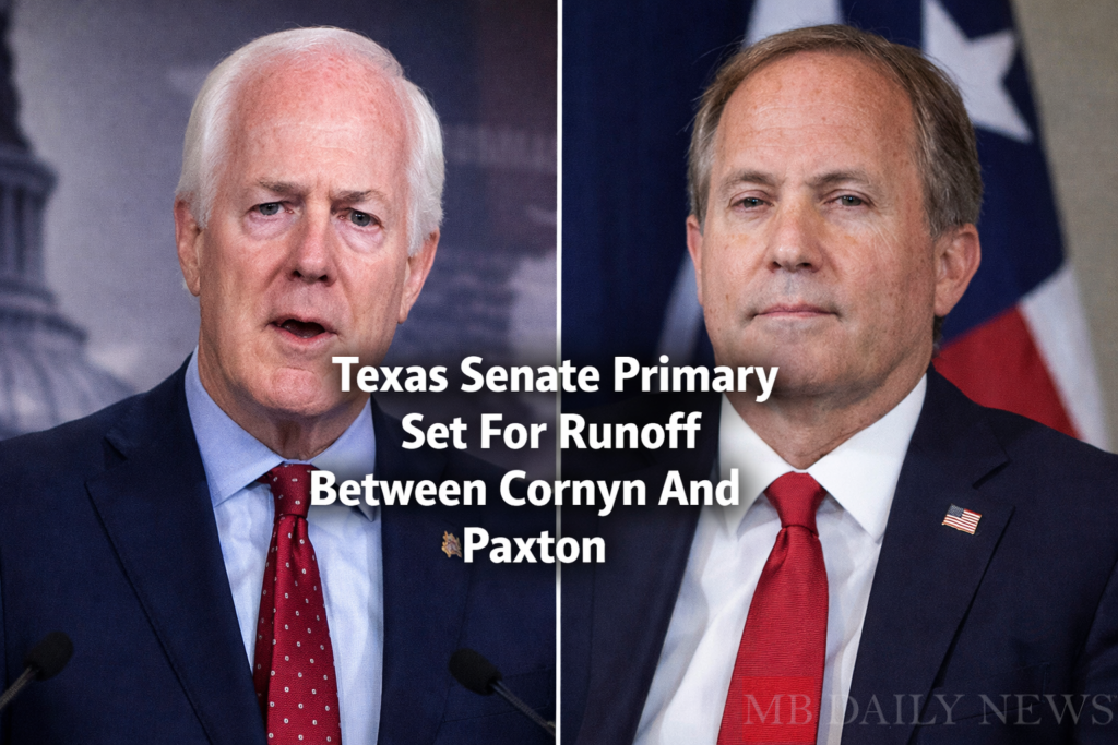 Texas Senate Primary Set For Runoff Between Cornyn And Paxton