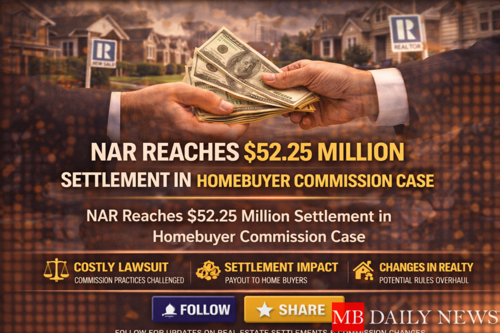 Select NAR Reaches $52.25 Million Settlement in Homebuyer Commission Case NAR Reaches $52.25 Million Settlement in Homebuyer Commission Case